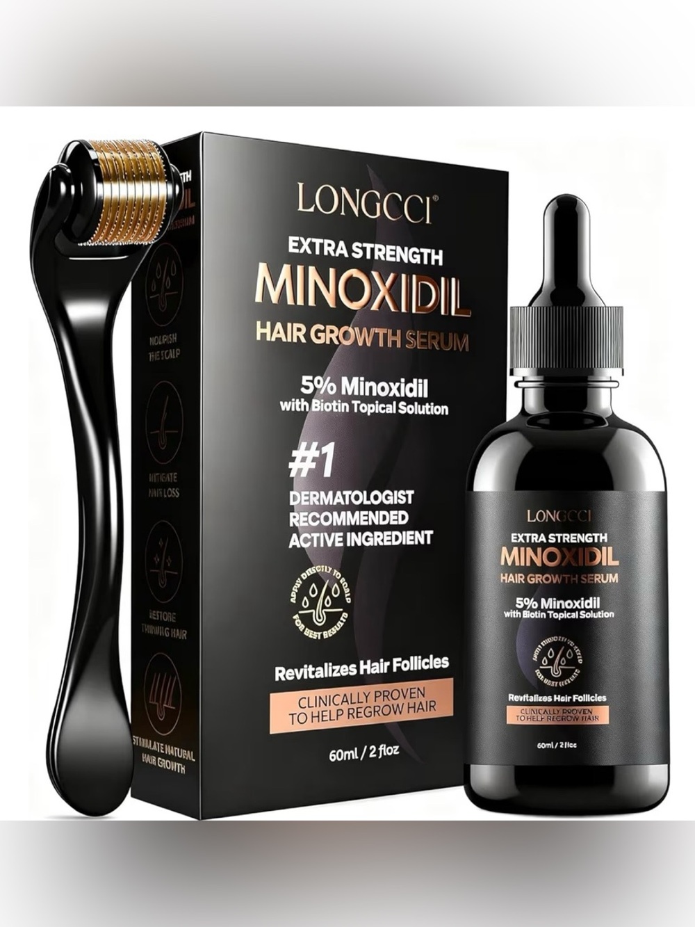 5%‎ Minoxidil Hair Growth Serum Women Men Biotin Hair Regrowth Treatment 2oz